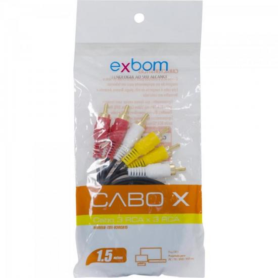 Cabo RCA 1,5m CBX-V3RCA15 Preto EXBOM por 0,00 à vista no boleto/pix ou parcele em até 1x sem juros. Compre na loja Mundomax!
