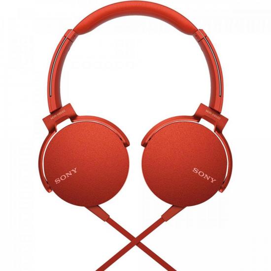 Fone de Ouvido com Microfone MDR-XB550AP/R Vermelho SONY por 0,00 à vista no boleto/pix ou parcele em até 1x sem juros. Compre na loja Mundomax!