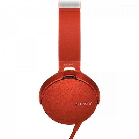 Fone de Ouvido com Microfone MDR-XB550AP/R Vermelho SONY por 0,00 à vista no boleto/pix ou parcele em até 1x sem juros. Compre na loja Mundomax!