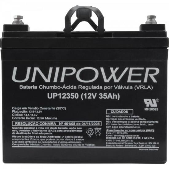 Bateria Selada UP12350 12V/35A UNIPOWER por 684,90 à vista no boleto/pix ou parcele em até 10x sem juros. Compre na loja Mundomax!