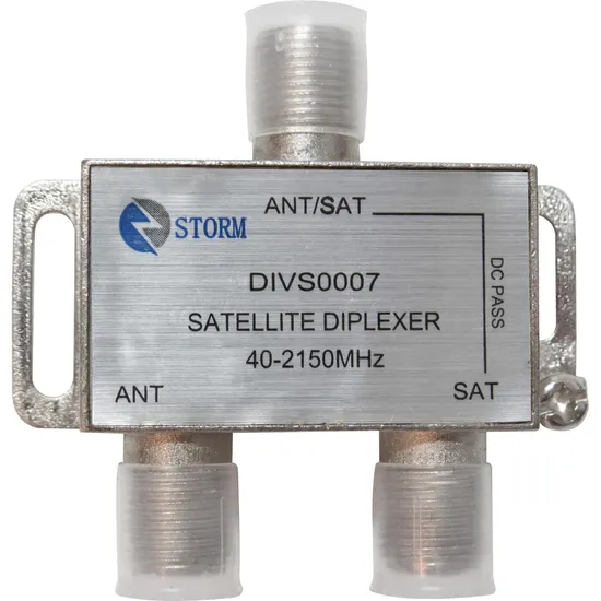 Diplexer Satélite VHF/UHF/SAT 1 Entrada x 2 Saídas DIVS0007 Níquel (embalagem c/ 10 uni.) (63315)