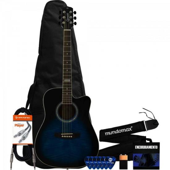Kit Violão Blueburst Eletroacústico GF-1D Dark + Acessórios (63388)