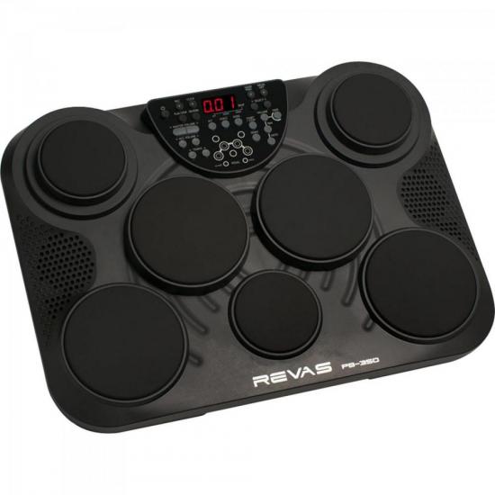 Bateria Eletrônica REVAS PB-350 Preta por 1.479,99 à vista no boleto/pix ou parcele em até 12x sem juros. Compre na loja Mundomax!