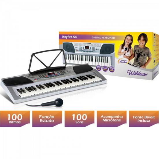 Teclado WALDMAN Musical c/ 54 Teclas KeyPro KEP-54 por 0,00 à vista no boleto/pix ou parcele em até 1x sem juros. Compre na loja Mundomax!
