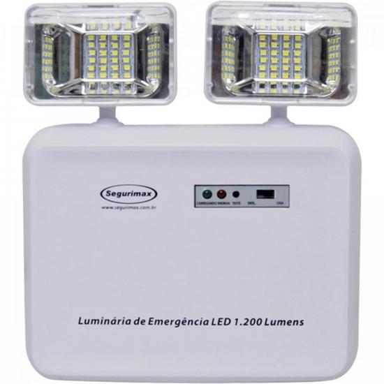 Iluminação de Emergência Bivolt LED 1200 Branca SEGURIMAX por 0,00 à vista no boleto/pix ou parcele em até 1x sem juros. Compre na loja Mundomax!