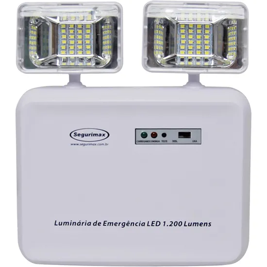 Iluminação de Emergência Bivolt LED 1200 Branca SEGURIMAX (63485)
