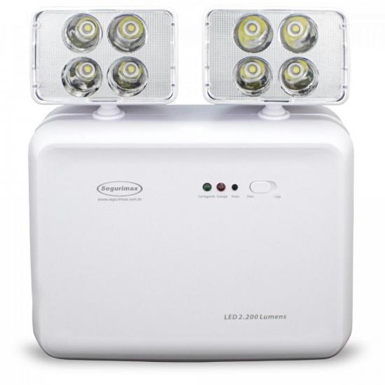 Iluminação de Emergência Bivolt LED 2200 Branca SEGURIMAX por 0,00 à vista no boleto/pix ou parcele em até 1x sem juros. Compre na loja Mundomax!
