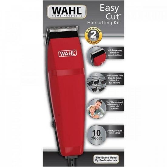 Máquina de Corte 220V EASY CUT Vermelha WAHL por 77,90 à vista no boleto/pix ou parcele em até 3x sem juros. Compre na loja Mundomax!