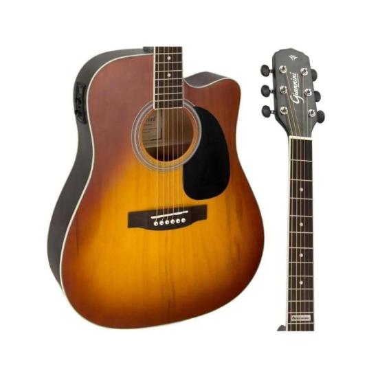 Violão Giannini GF1D CEQ Eletroacústico Aço Honey Burst por 999,00 à vista no boleto/pix ou parcele em até 10x sem juros. Compre na loja Mundomax!