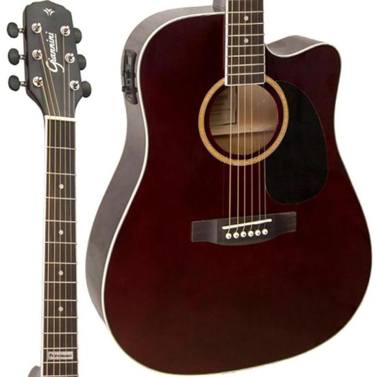Violão Giannini GF1D CEQ Eletroacústico Aço Translucent Dark Wine Dark por 899,00 à vista no boleto/pix ou parcele em até 10x sem juros. Compre na loja Mundomax!