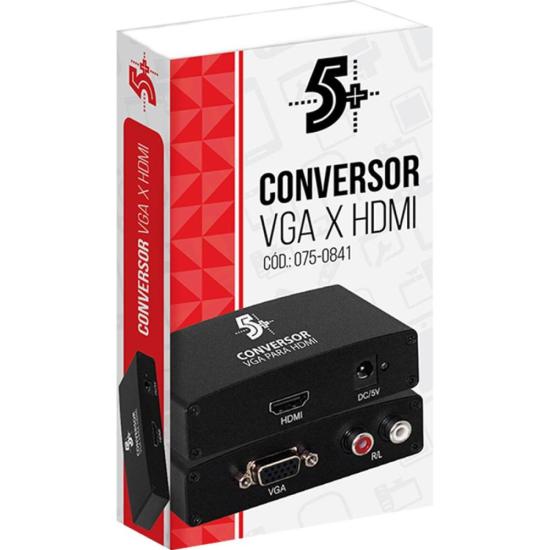 Conversor de Vídeo Vga X Hdmi 5+ por 104,00 à vista no boleto/pix ou parcele em até 4x sem juros. Compre na loja Mundomax!