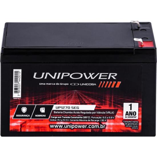 Bateria Estacionária Selada 12V 6,4Ah VRLA UP1270SEG Unipower por 109,00 à vista no boleto/pix ou parcele em até 4x sem juros. Compre na loja Mundomax!