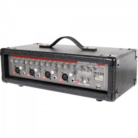 Mesa de Som 4 Canais Amplificado PWRPOD 410R PHONIC por 0,00 à vista no boleto/pix ou parcele em até 1x sem juros. Compre na loja Mundomax!