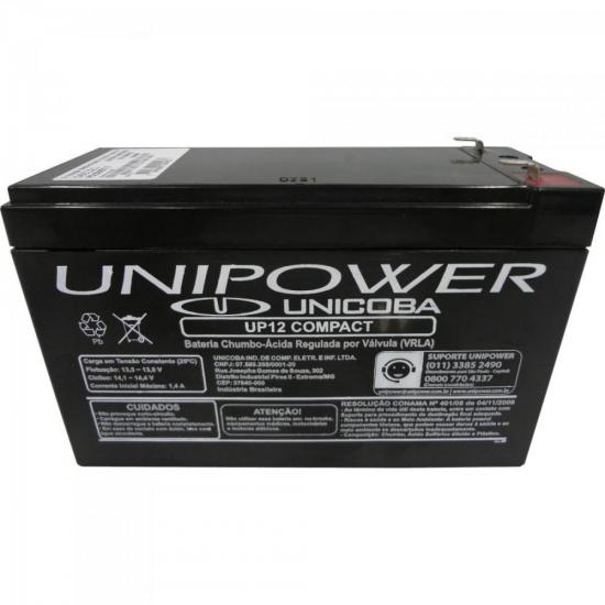 Bateria Selada UP12 COMPACT 12V/6A UNIPOWER por 0,00 à vista no boleto/pix ou parcele em até 1x sem juros. Compre na loja Mundomax!