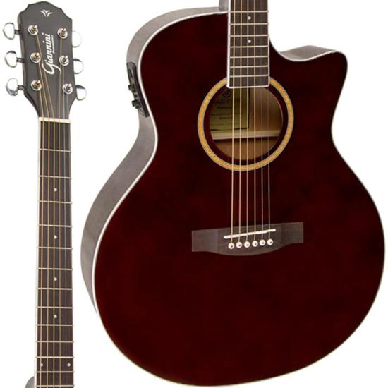 Violão Giannini GSF3 CEQ Eletroacústico Aço Translucent Dark Wine Dark por 850,00 à vista no boleto/pix ou parcele em até 10x sem juros. Compre na loja Mundomax!