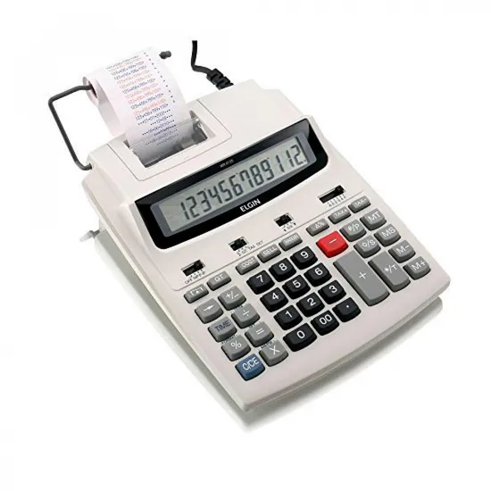 Calculadora C/Bobina Bicolor MR6125 Branco ELGIN (63808)