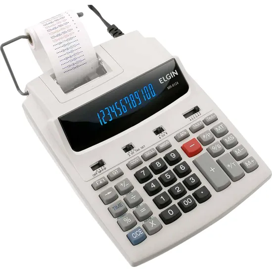 Calculadora C/Bobina Bicolor MR6124 Branco ELGIN (63809)