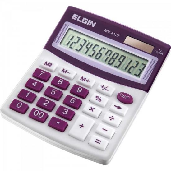 Calculadora De Mesa MV4127 Roxo ELGIN por 0,00 à vista no boleto/pix ou parcele em até 1x sem juros. Compre na loja Mundomax!