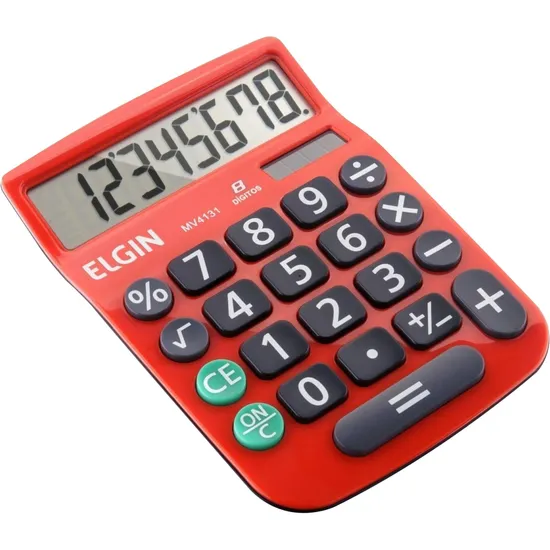 Calculadora De Mesa 8 Digitos MV4131 Vermelha ELGIN (63814)