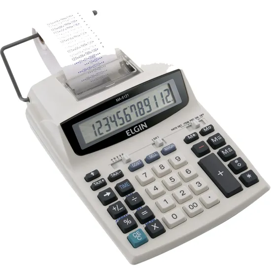 Calculadora C/ Bobina Compacta MA 5121 Branco ELGIN (63826)