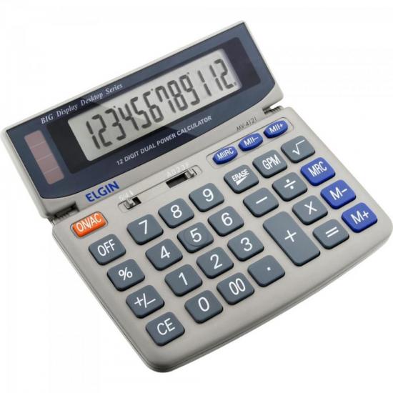 Calculadora De Mesa 12 Digitos MV 4121 Cinza ELGIN por 0,00 à vista no boleto/pix ou parcele em até 1x sem juros. Compre na loja Mundomax!
