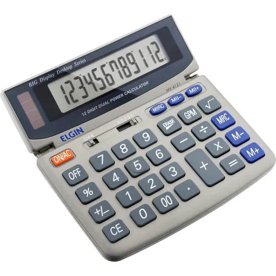Calculadora De Mesa 12 Digitos MV 4121 Cinza ELGIN (63831)
