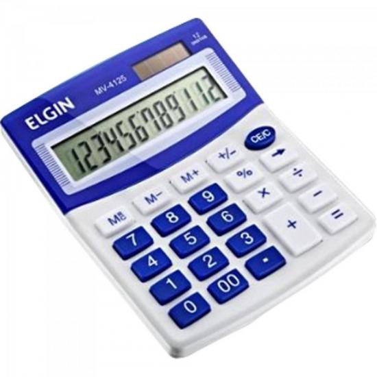 Calculadora De Mesa 12 Digitos MV 4125 Azul ELGIN por 0,00 à vista no boleto/pix ou parcele em até 1x sem juros. Compre na loja Mundomax!