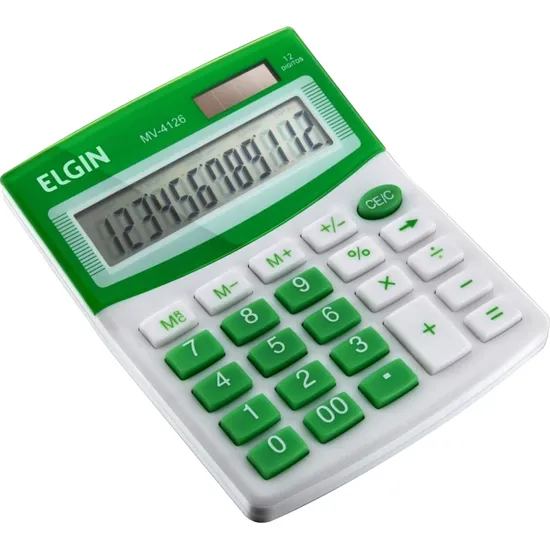 Calculadora De Mesa 12 Digitos MV 4126 Verde ELGIN (63838)