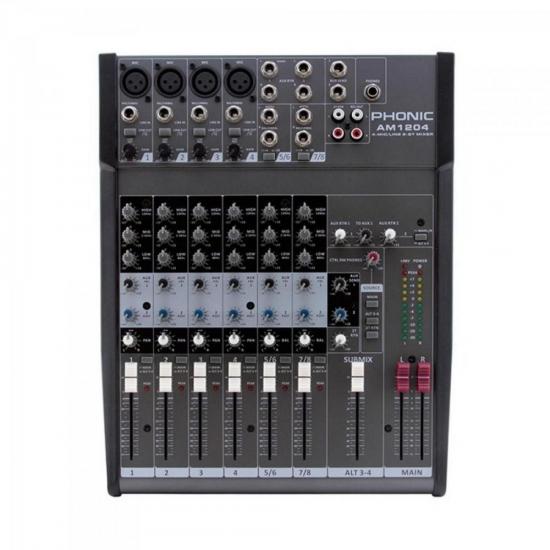 Mesa de Som 8 Canais AM1204 Cinza PHONIC (63850)