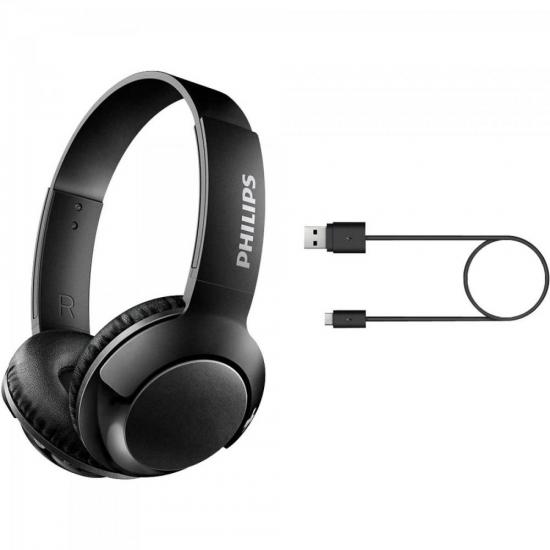 Fone de Ouvido Wireless Supra Auricular SHB3075 Preto PHILIPS por 0,00 à vista no boleto/pix ou parcele em até 1x sem juros. Compre na loja Mundomax!