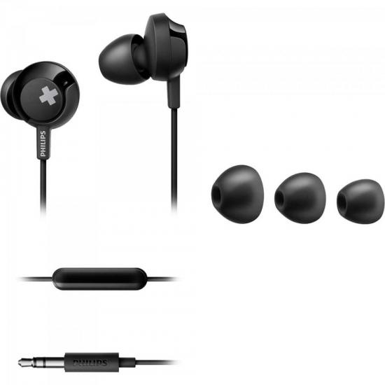 Fone De Ouvido Intra Auricular Com Microfone SHE4305 Preto PHILIPS por 0,00 à vista no boleto/pix ou parcele em até 1x sem juros. Compre na loja Mundomax!