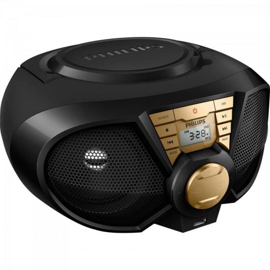 Radio Portatil USB PX3115GX/78 Preto/Dourado PHILIPS por 0,00 à vista no boleto/pix ou parcele em até 1x sem juros. Compre na loja Mundomax!