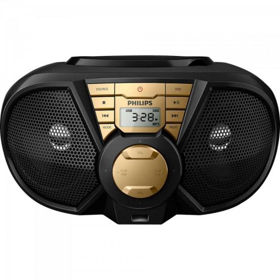 Radio Portatil USB PX3115GX/78 Preto/Dourado PHILIPS por 0,00 à vista no boleto/pix ou parcele em até 1x sem juros. Compre na loja Mundomax!