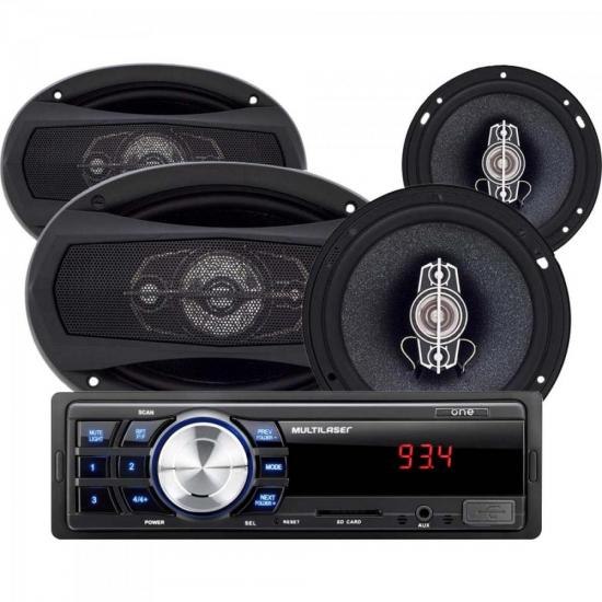 Kit Som Automotivo Radio MP3 + 2 Alto Falantes 6\" + 2 Alto Falantes 6X9 por 0,00 à vista no boleto/pix ou parcele em até 1x sem juros. Compre na loja Mundomax!