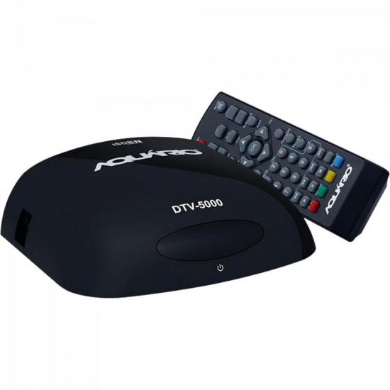 Conversor Digital S/ Cabo DTV5000 Preto AQUARIO por 0,00 à vista no boleto/pix ou parcele em até 1x sem juros. Compre na loja Mundomax!