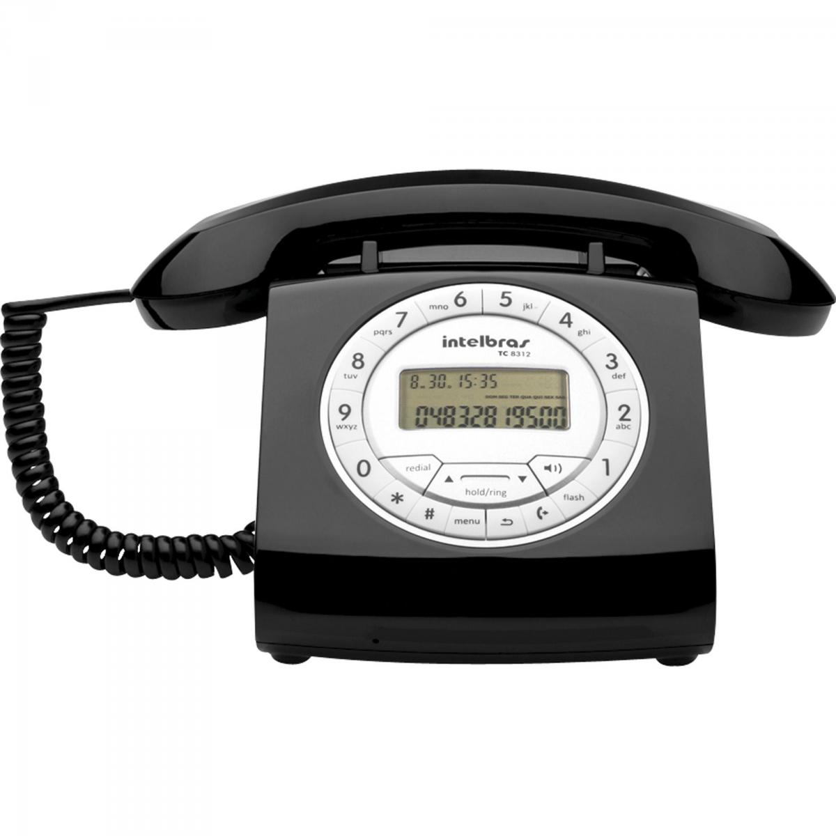 Telefone Retro TC8312 Preto INTELBRAS - Mundomax