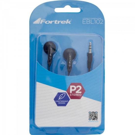 Fone de Ouvido EBL-102 Preto FORTREK por 11,90 à vista no boleto/pix ou parcele em até 1x sem juros. Compre na loja Mundomax!