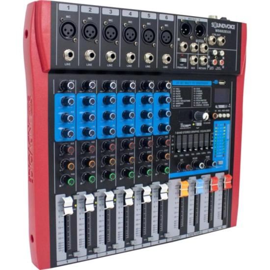 Mesa de Som Soundvoice MS602 EUX 6 Canais - Mundomax