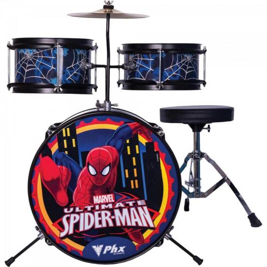 Bateria Infantil Marvel Spider BIM-S1 Azul PHX por 0,00 à vista no boleto/pix ou parcele em até 1x sem juros. Compre na loja Mundomax!