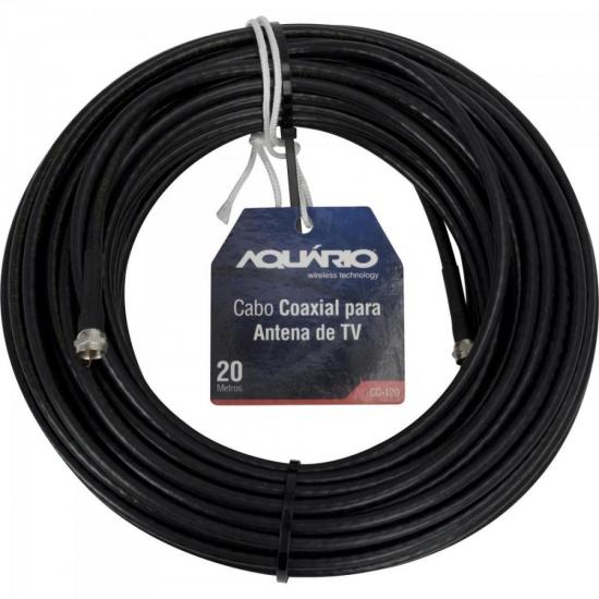 Cabo Coaxial 20MT p/ TV Montado Preto AQUARIO por 0,00 à vista no boleto/pix ou parcele em até 1x sem juros. Compre na loja Mundomax!