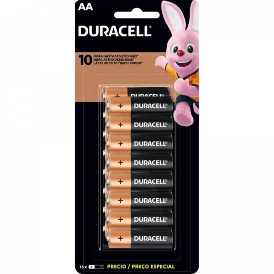 Pilha Alcalina Com 16 Unid. AA DURACELL por 0,00 à vista no boleto/pix ou parcele em até 1x sem juros. Compre na loja Mundomax!