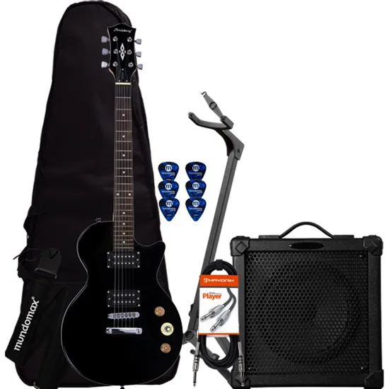 Kit Guitarra STRINBERG LPS-200 Preta + Cubo + Acessórios (64155)