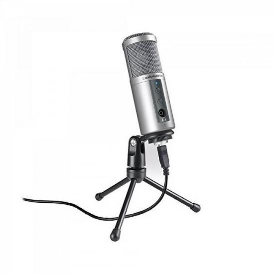 Microfone Condensador Cardioide ATR2500 USB Prata AUDIO TECHNICA (64171)