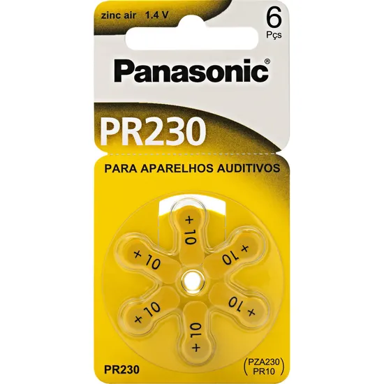 Pilha Zinco Auditiva 1,4V PR230H (C/6  Pilhas) Panasonic (6420)