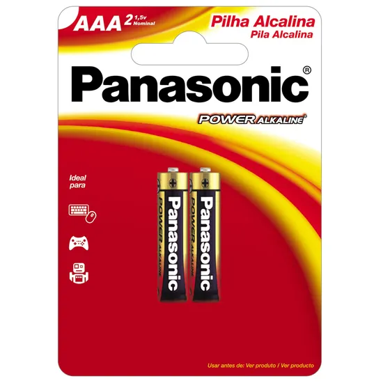 Pilha AAA Alcalina 1,5V LR03XAB/2B1 PANASONIC (6426)