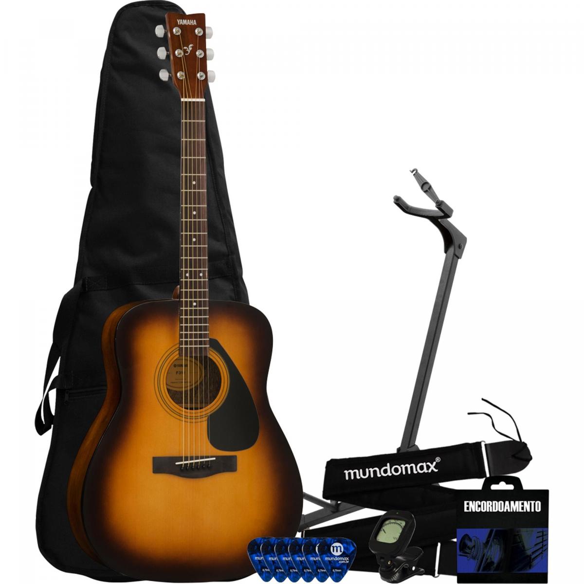 Kit Violão YAMAHA Acústico F310 Tobacco Brownburst + Acessórios