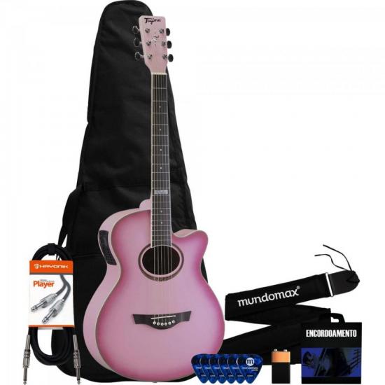Kit Violão TAGIMA Eletroacústico Dallas Rosa + Acessórios (64266)