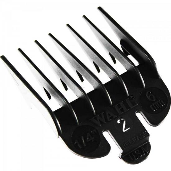Pente Para Máquina De Corte Nº2 6MM 1/4 WAHL por 0,00 à vista no boleto/pix ou parcele em até 1x sem juros. Compre na loja Mundomax!