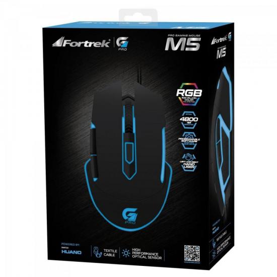 Mouse Gamer Fortrek M5 RGB Preto por 42,99 à vista no boleto/pix ou parcele em até 1x sem juros. Compre na loja Mundomax!