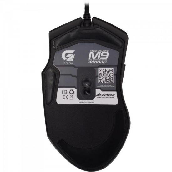 Mouse Gamer PRO M9 RGB Preto FORTREK por 139,90 à vista no boleto/pix ou parcele em até 5x sem juros. Compre na loja Mundomax!